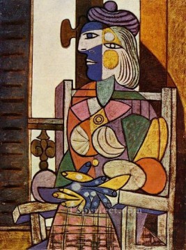  Cubismo Arte - Femme assise devant la fenetre Marie Therese 1937 Cubismo